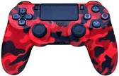 Draadloze Gaming Controller V2 - Geschikt voor Playstation 4 / PS4 - Camouflage Rood