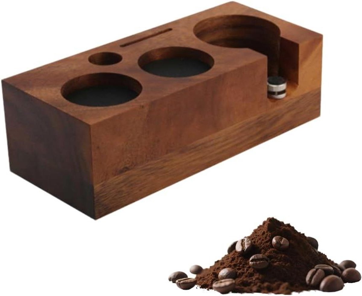 Allecta - Koffie Sabotage Station voor Espresso Tamping 51mm 54mm Walnoot Houder