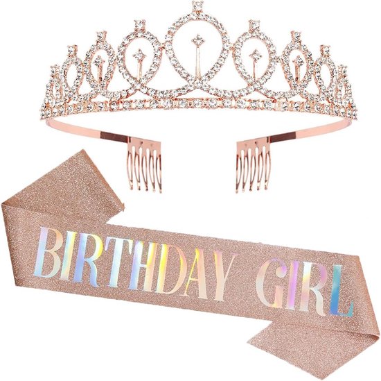 DEARMAMY Vintage tiara kroon voor vrouwen verjaardag glinsterende bruid diadeem haaraccessoires ideaal voor bruiloften, verlovingen en speciale gelegenheden