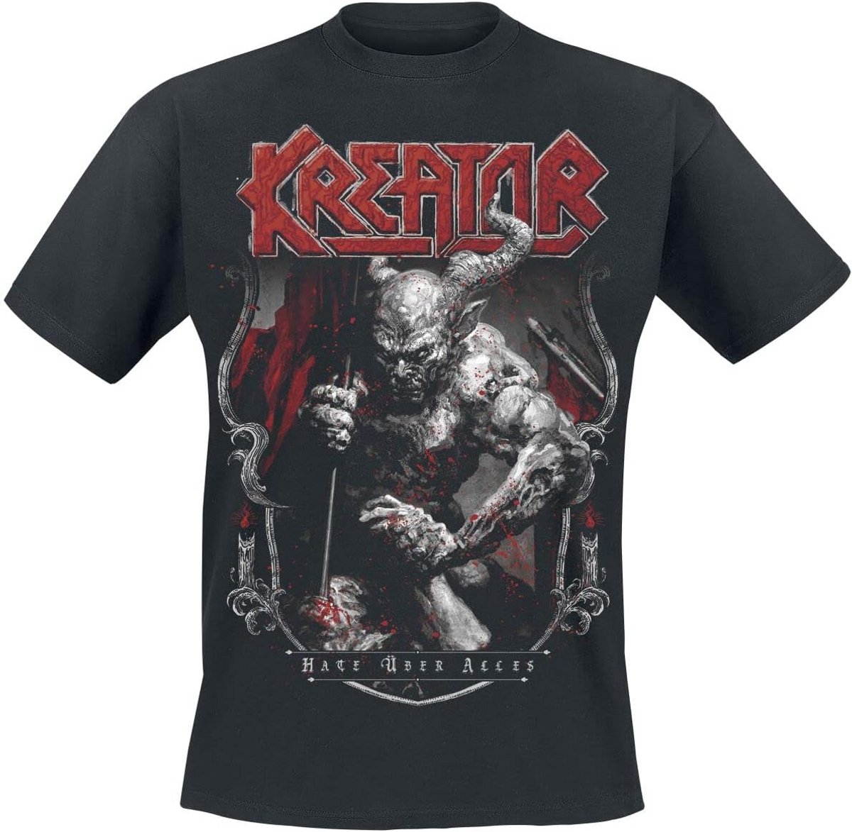 Band T-shirt Zwart Aggressief Metal Logo Officiële Merchandise