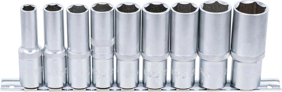 Dopsleutelset zeskant, diep 12,5 mm (1/2") | 10-24 mm | 9-dlg.