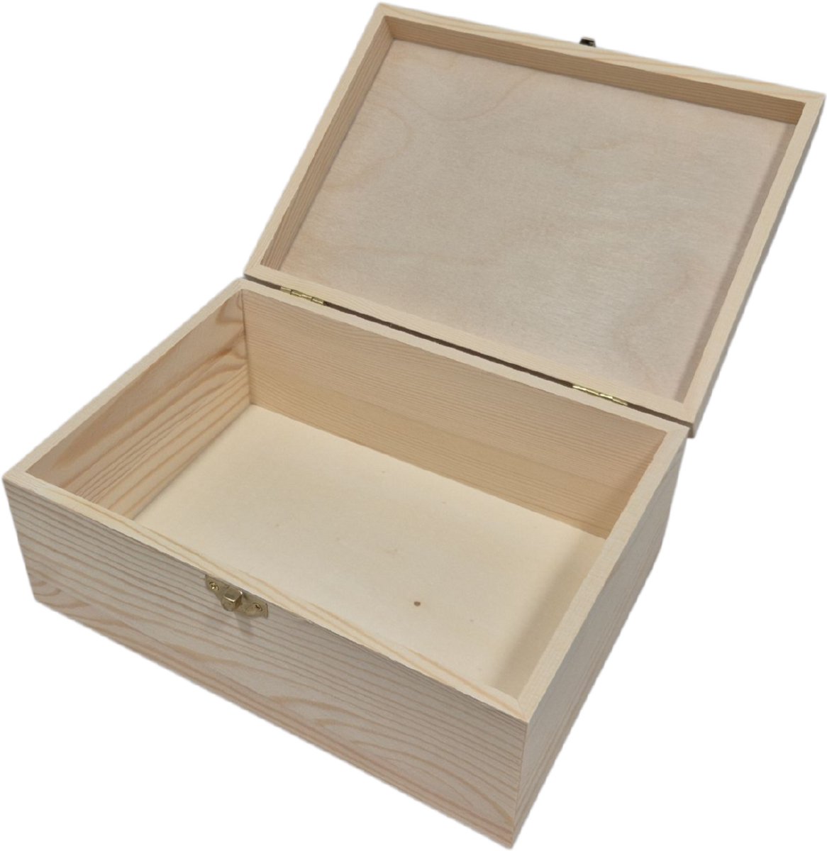 Playwood - Grenen Houten Kist A5 Formaat met Klepdeksel (23x17x10cm)