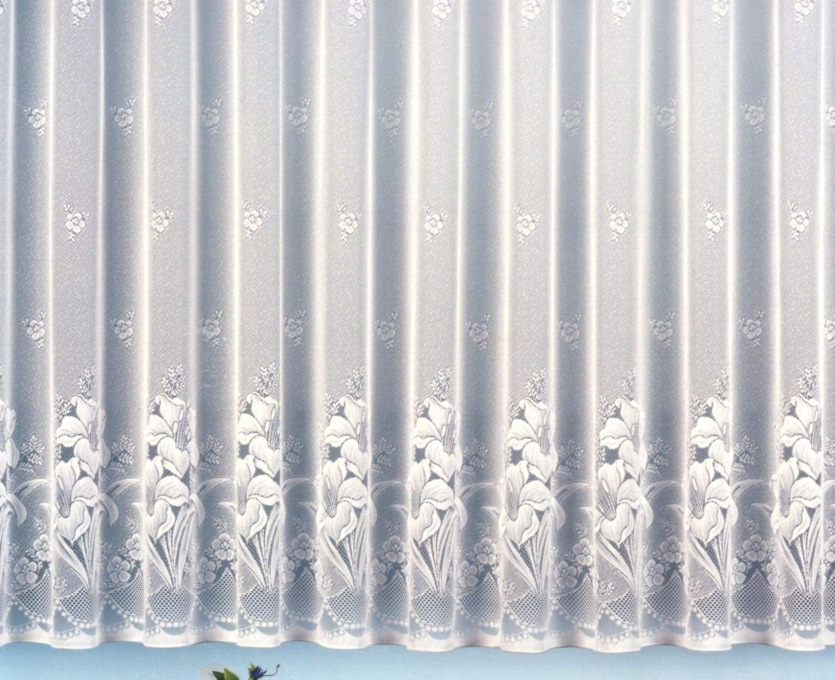 Jacquard gordijn met bloemenpatroon - 175 x 450 cm, ideaal voor vensterbreedte 140-185 cm
