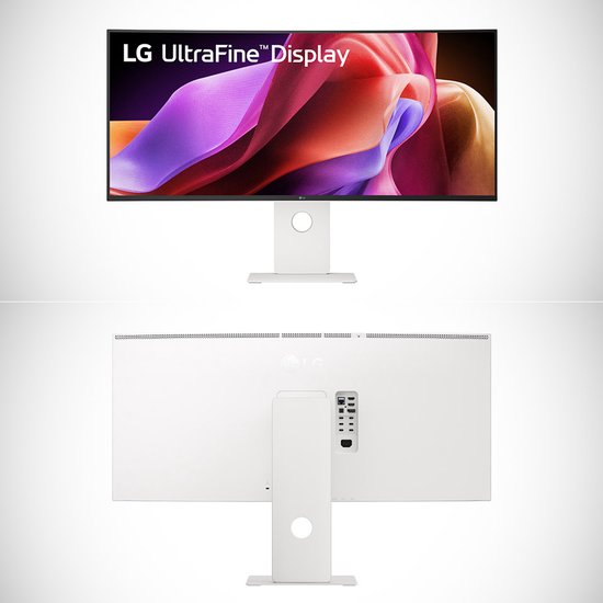 40″ LG UltraWide 5K IPS curved monitor 5120×2160 120Hz 5ms USB-A HDMI DisplayPort wit, in hoogte verstelbaar