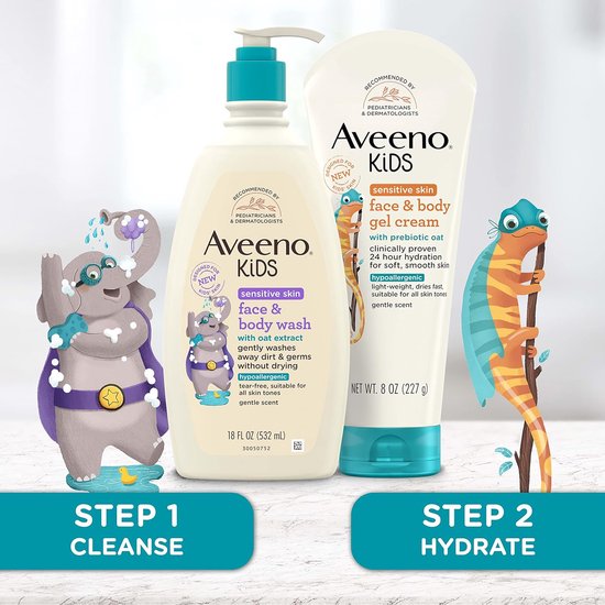 Aveeno Kids Face & Body Wash met Haverextract - Baby Wash Gel - 532 ml van Merkloos — afbeelding 2