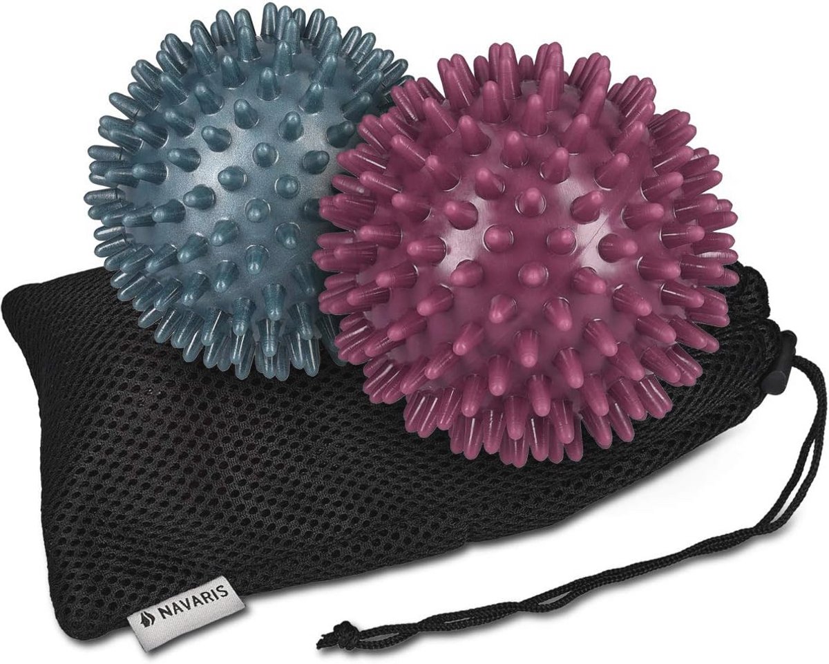 Massageballen voor Hand, Voet en Rug - Set van 2 - Hard en Medium - 8 cm