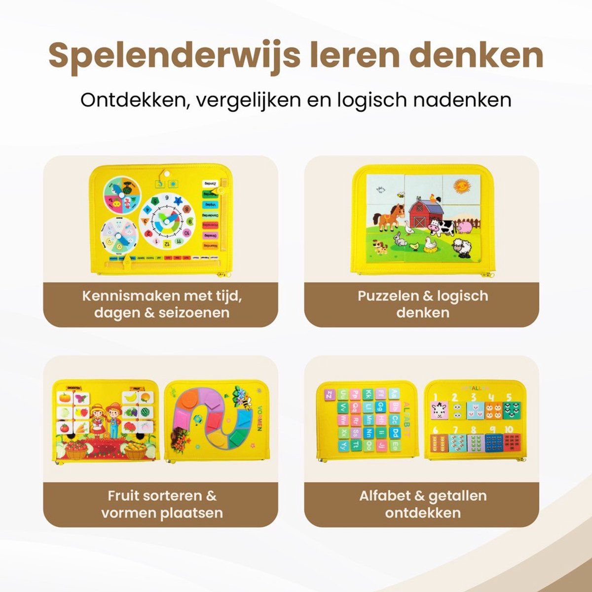 Wiebelo – Montessori Activiteitenboek – Sensorisch Speelgoed – Busy Board – Activiteitenbord – Doeboek – Busy Book — afbeelding 5