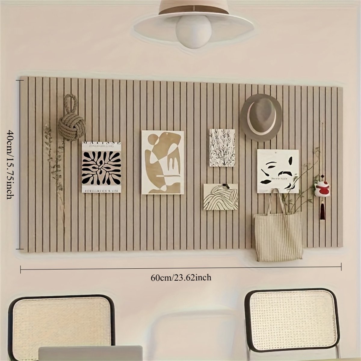 EUBSWA Vilten prikbord, 60 x 40 cm, zelfklevend, verticale strepen, decoratief prikbord van vilt, opvouwbaar fotobord, memoborden, memoborden, bulletin board voor kantoor, keuken, zwart