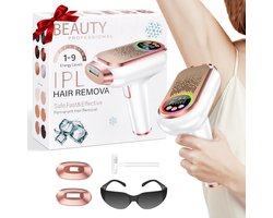RAYOFI IPL Laser Ontharingsapparaat met Ice-coolfunctie - 9 Verschillende Standen - Beschermbril –Permanente Haartjes Verwijdering, Gezicht Verjonging & Pigmentvlekken Behandeling - Laser Ontharingsapparaat - 2 jaar garantie - Wit