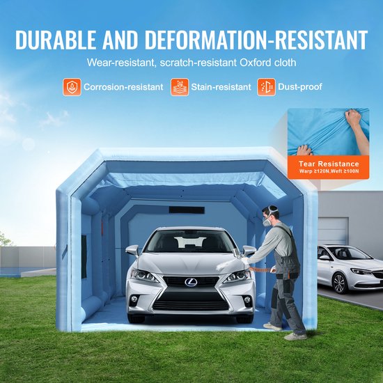 Opblaasbare Spuitcabine, 8,5 X 4,8 X 3,3 m met Dubbele Ventilatoren en Luchtfiltersysteem, Draagbare Spuitoplossing voor Kleine Vrachtwagens, Grote Motoren en Middelgrote Voertuigen van Merkloos — afbeelding 4
