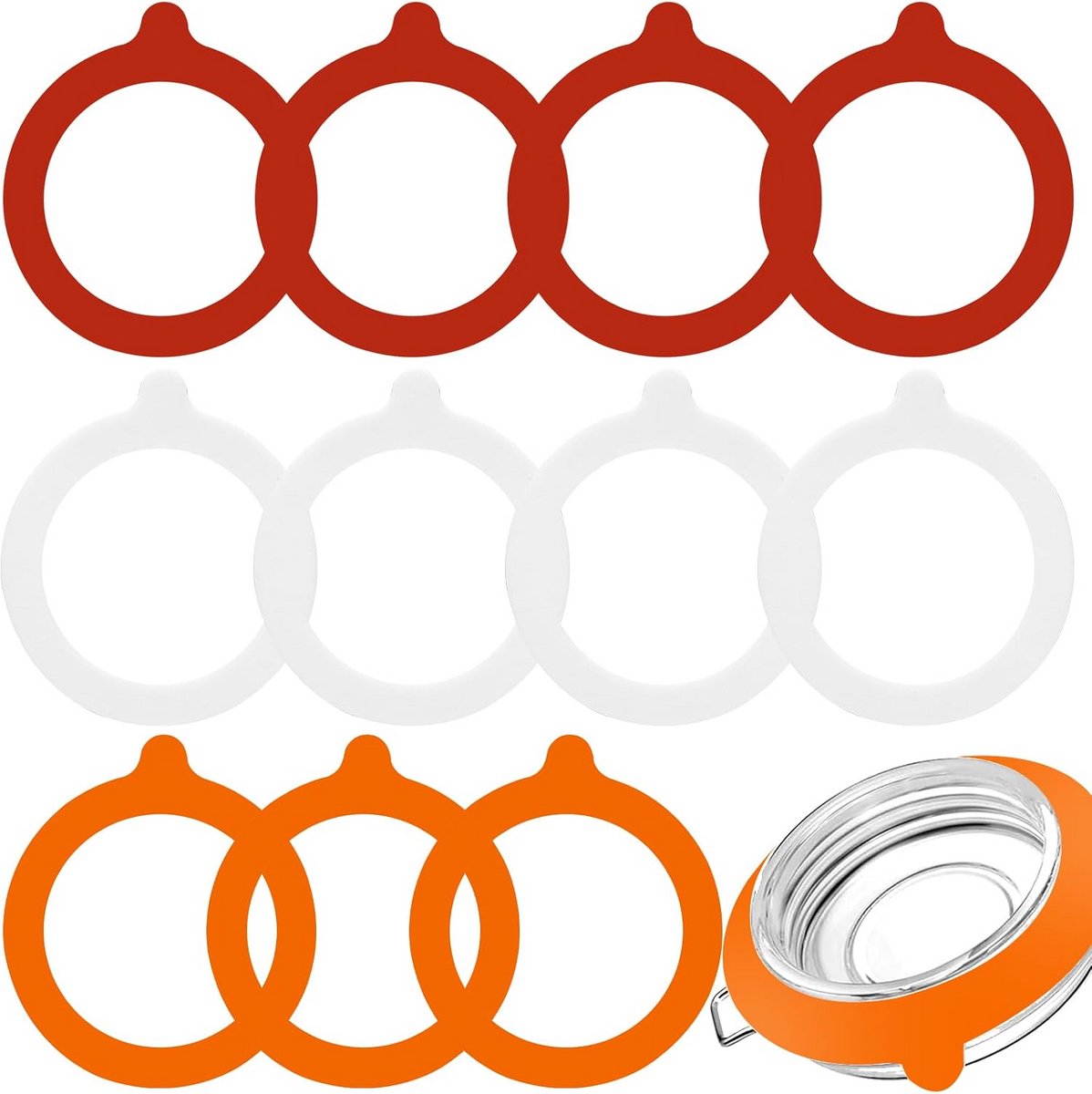 Ruime set van 12 Universele Afdichtringen voor Weckpotten en Inmaakpotten 97x69 mm