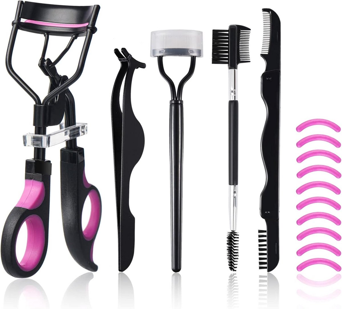 Complete Wimperkrulset met Inclusief Wimperkruller, Kam en 10 Siliconen Pads