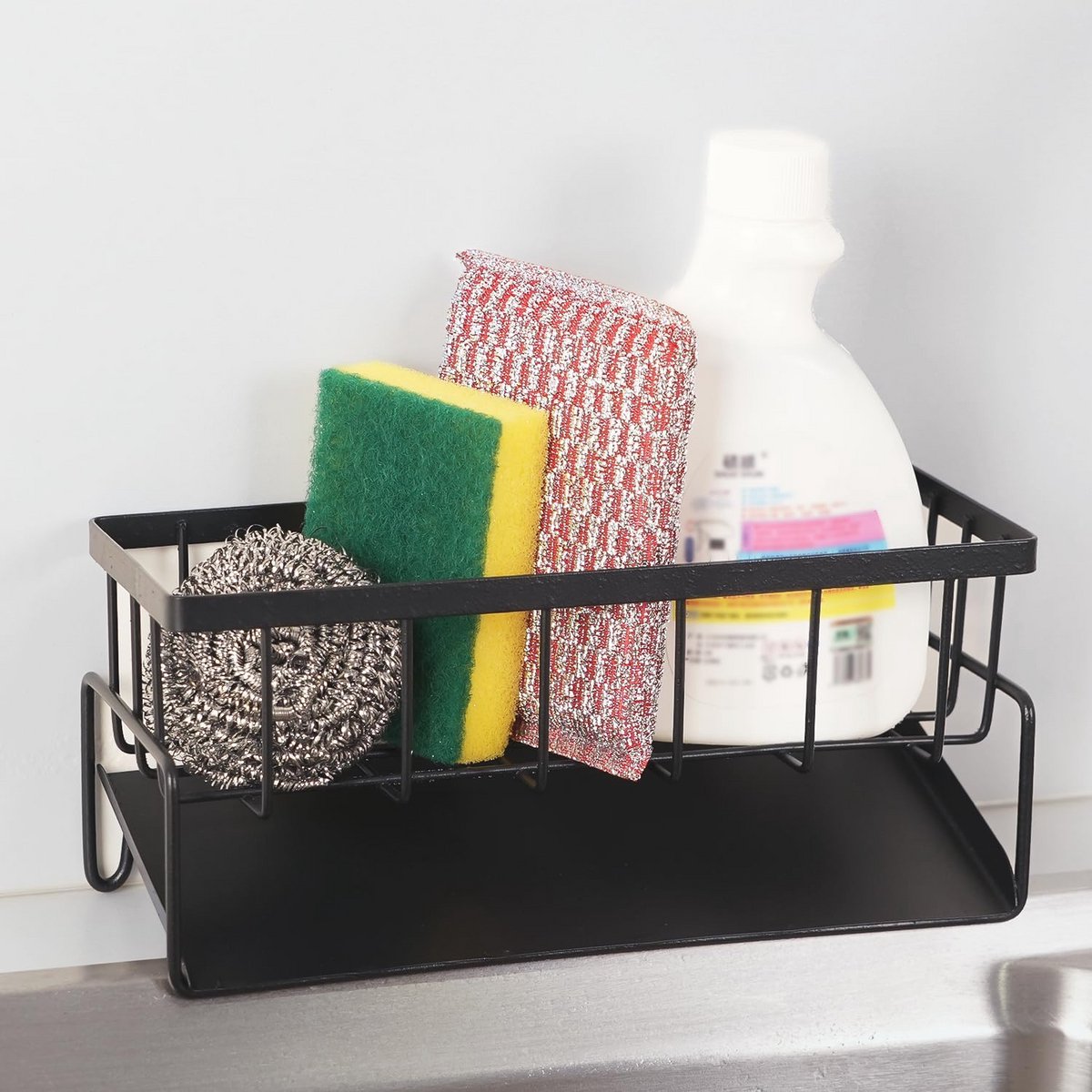 Gootsteenorganizer en Keukensponshouder - Robuust en Smal Metaal