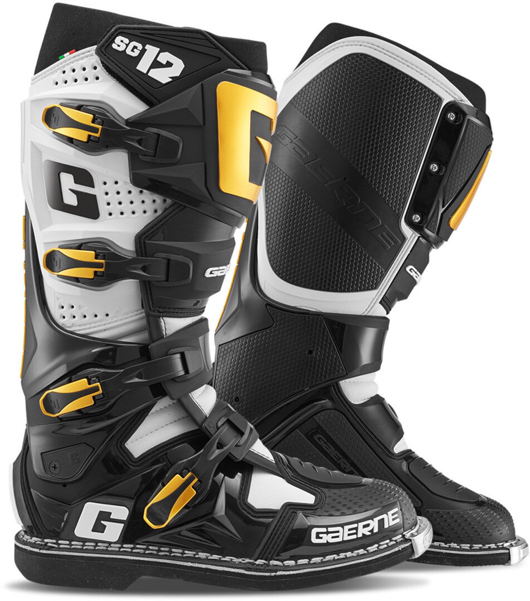 Gaerne SG-12 Zwart Wit Goud Crosslaarzen - Laars