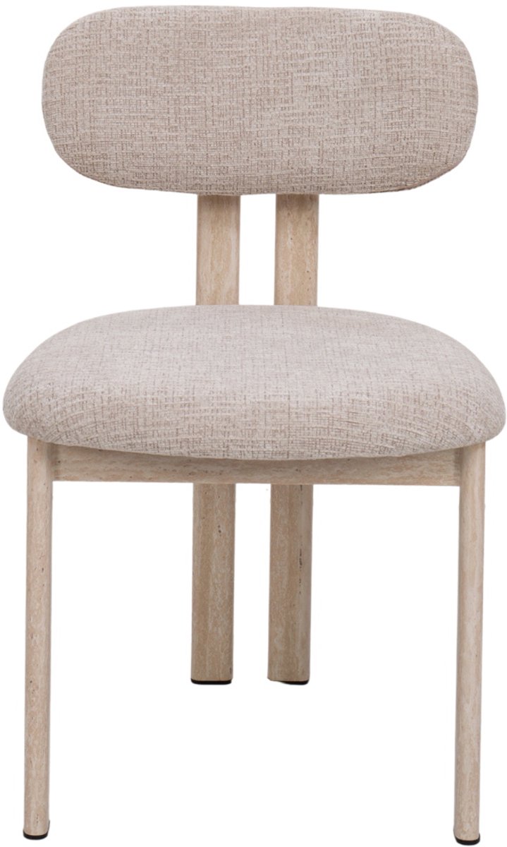 Giga Meubel Eetkamerstoel Noor - Beige/Travertin - Set van 2
