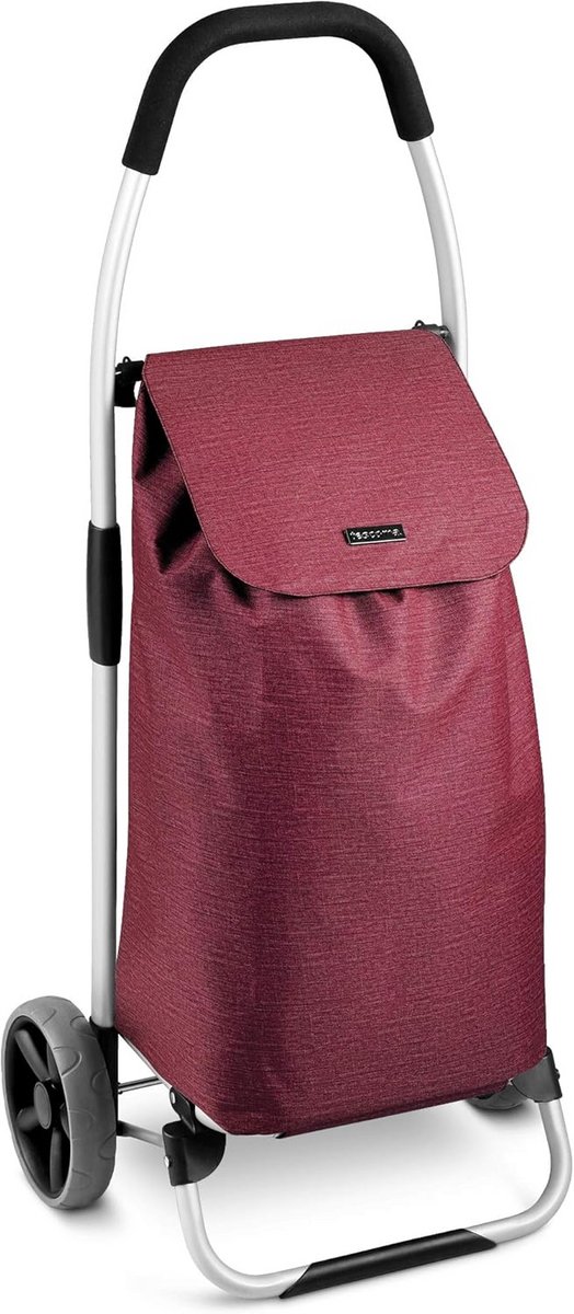 Inklapbare Boodschappentrolley Rood - Metalen Winkelwagen met Grote Wielen