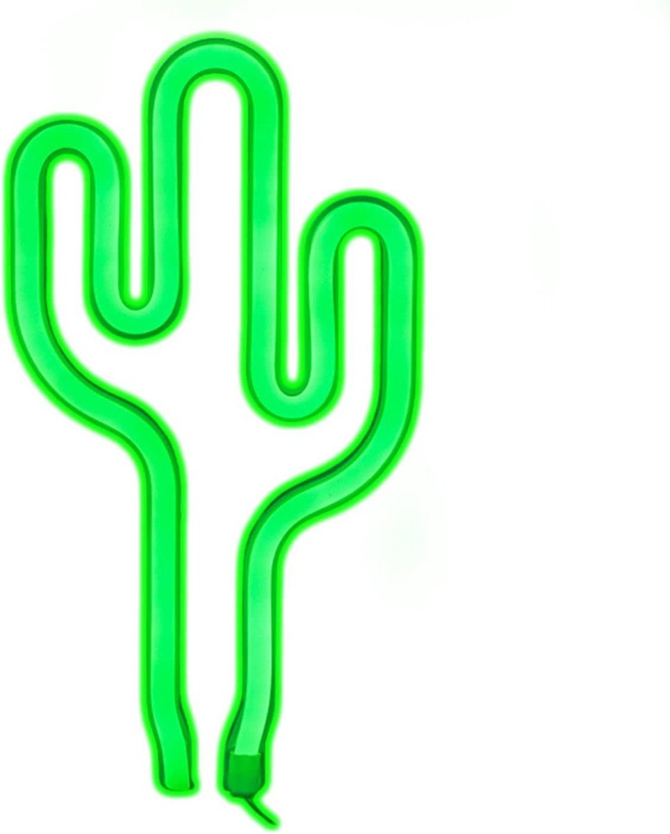 Neon LED Wandlamp Groene Cactus - Energiezuinige Decoratieve Verlichting voor Thuis, Bar & Winkel