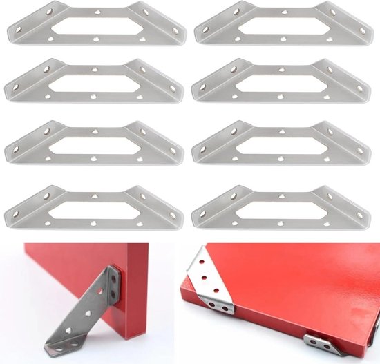 4 stuks hoekbeugel, 66 mm x 66 mm, 90 hoek driehoekige hoekbeugels metalen plankbeugel bedsteun connector met schroeven voor kast bureau bed, zwart