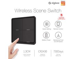 Draadloze 4-gangs ZigBee Scene Schakelaar voor Smart Home Automatisering