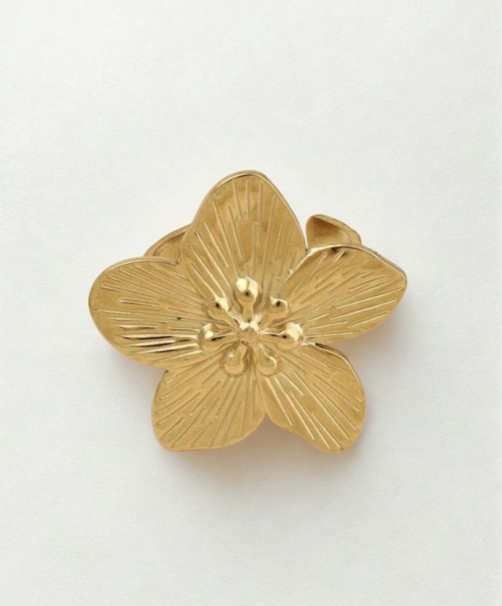 Statement ring met strik - ring met bloem - ring - ringen - ringen dames - ring dames - bloem ring - ring met bloem - minimalistische ring met statement bloem