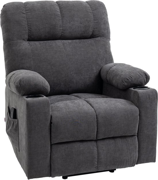 ViaEcom Elektrische Relaxfauteuil Donkergrijs met Armleuning - ViaEcom - €629,95