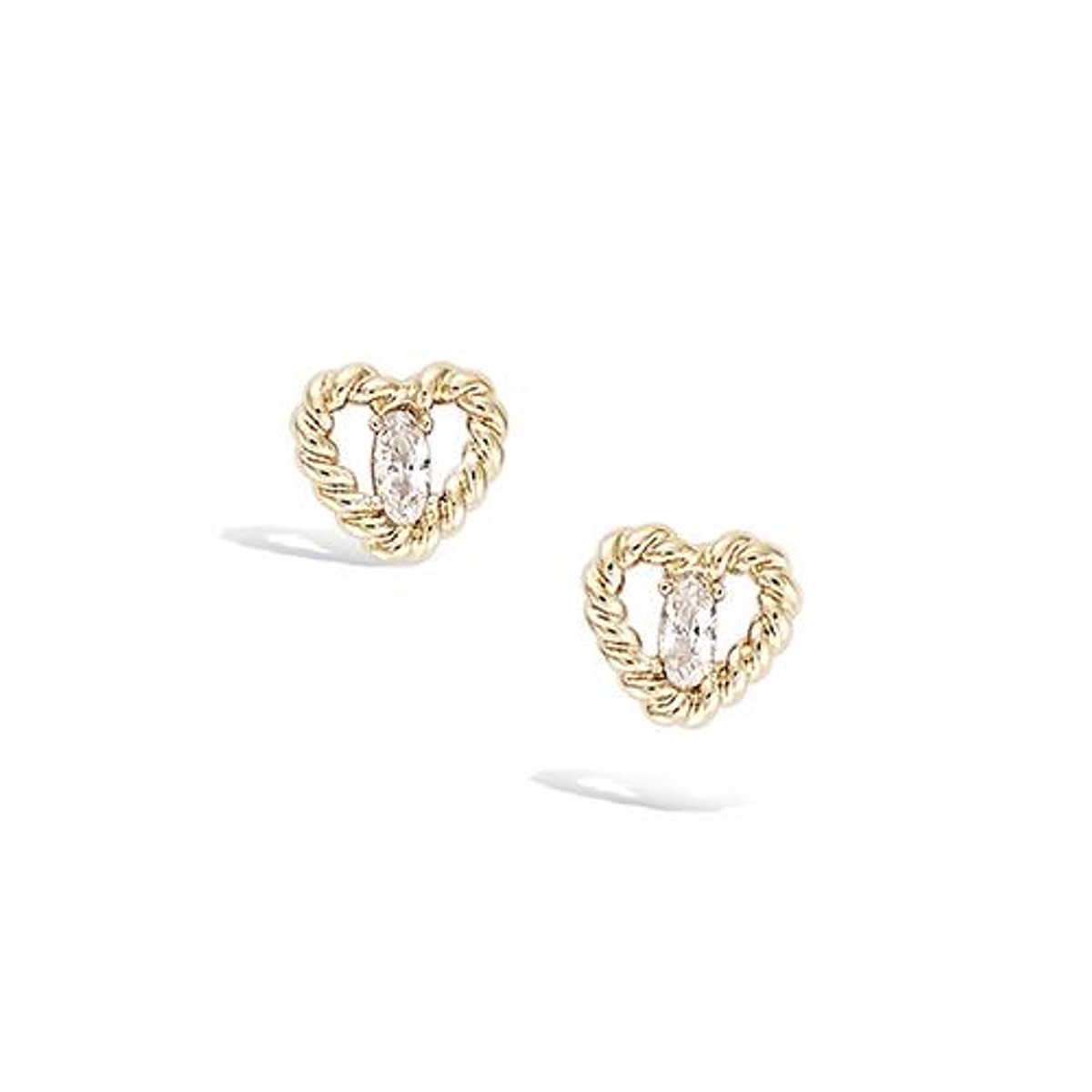 CHIVAL - Oorbellen 18K Verguld Goud "Tress" - Elegant, Zirkonia, Hartje, Klein, Hypoallergeen, Luxe, Cadeau voor haar, Sieraad, Tijdloos, Ringetjes, Liefde, Romantiek, Geschenkverpakking, Kerst