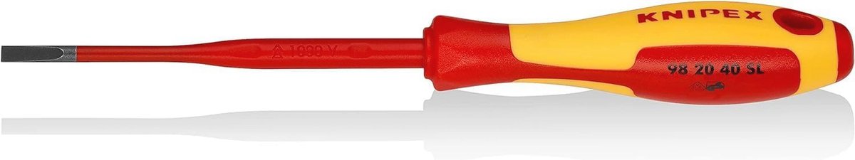 Dunne VDE-geïsoleerde schroevendraaier voor sleufschroeven 202 mm