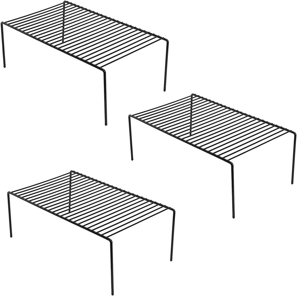 Keukenkast Plank Organizer Set van 3 - Metalen Draad Opbergplanken voor Kasten en Pantry