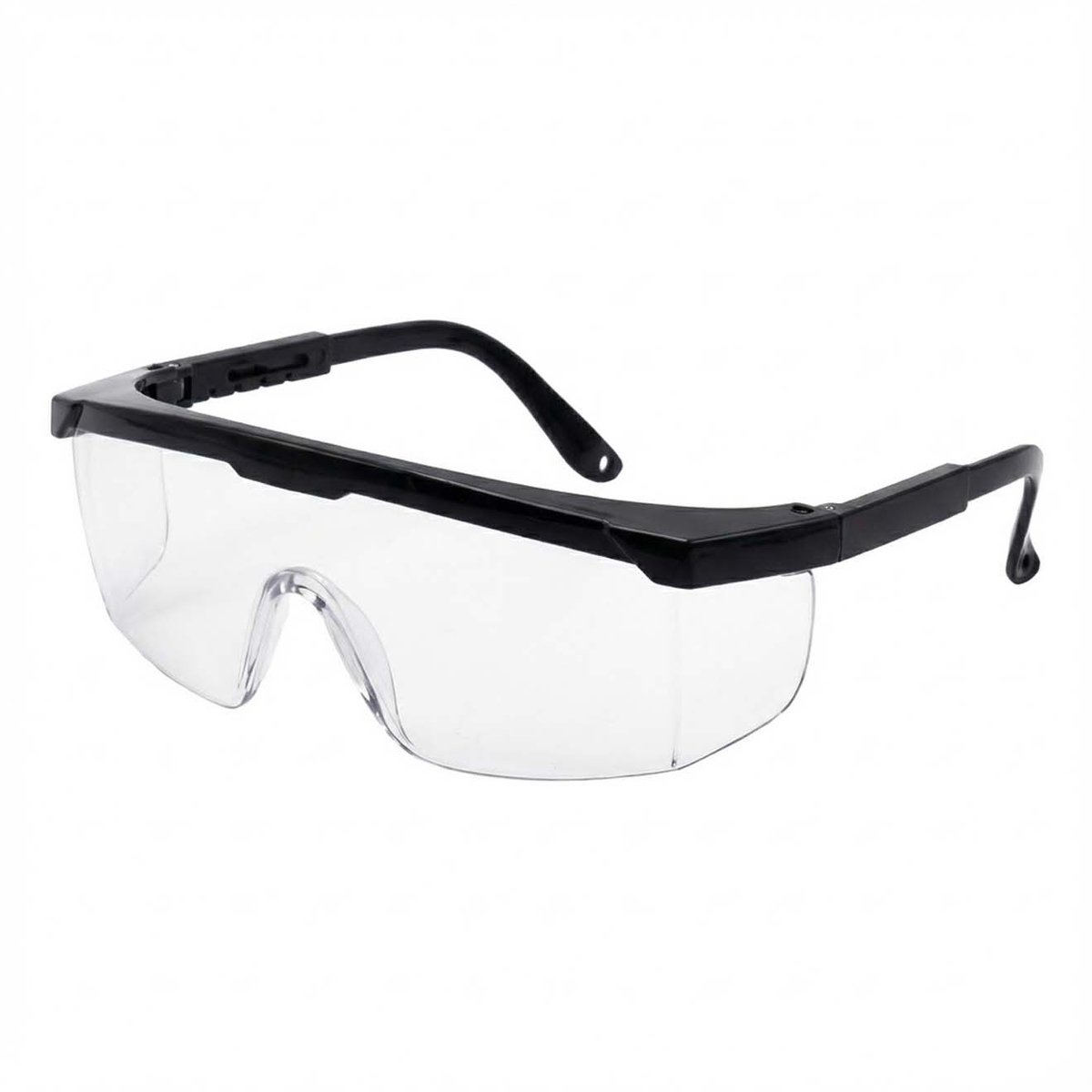 Veiligheidsbril met Transparante Lens en Zwarte Frame - Anti-Kras - Lichtgewicht - Vuurwerkbril - Volwassenen en Kinderen