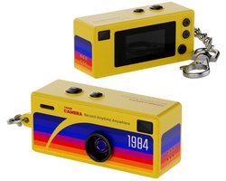 Cadeaus Retro Sleutelhanger Duimcamera Tasbedel Mini Duimcamera Sleutelhanger met 1080P HD Video-opname Rugzak CCD Digitale Camera - Geel