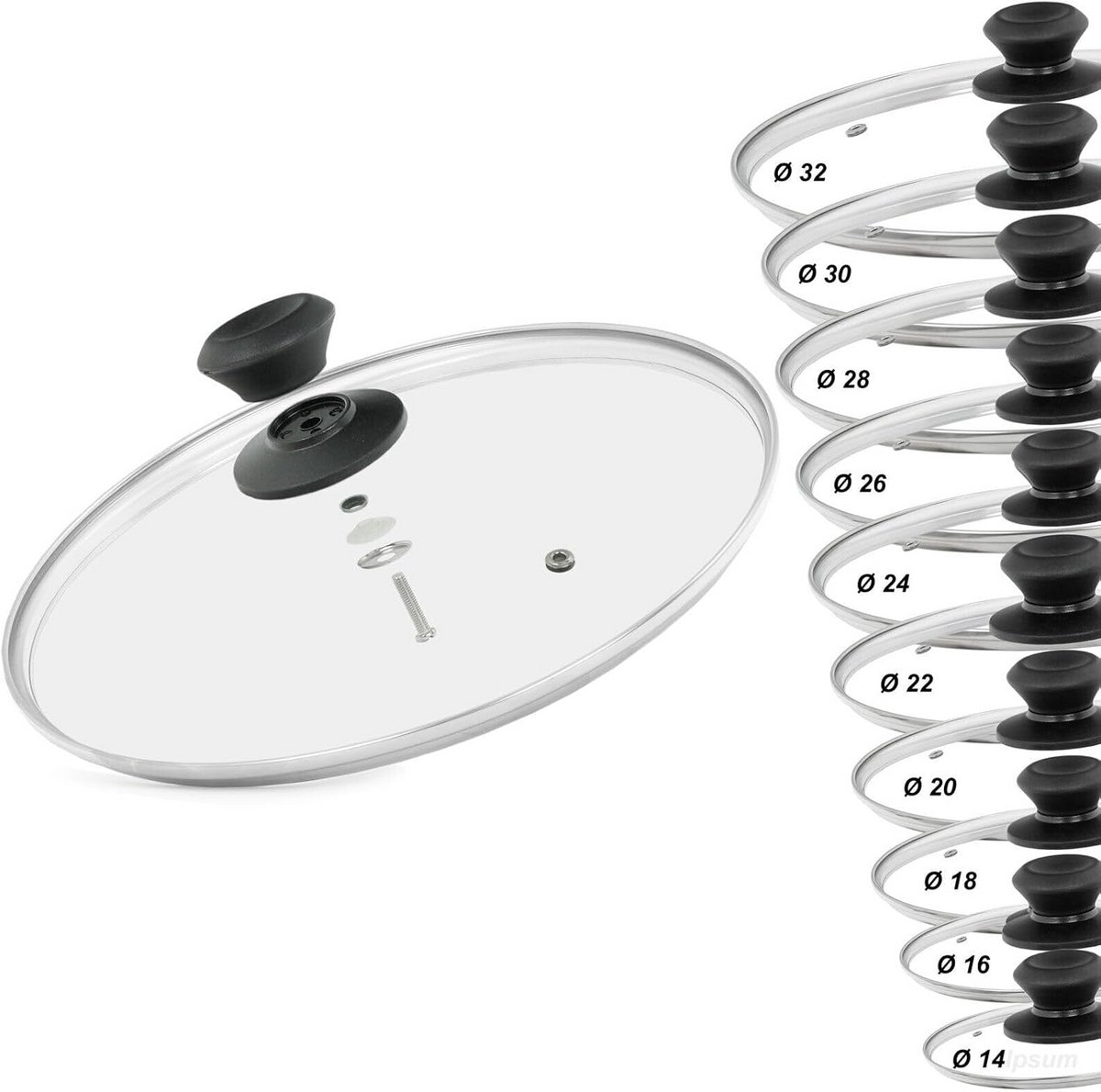 Universeel Glazen Pannendeksel met Stoomgat - Diameter 20 cm