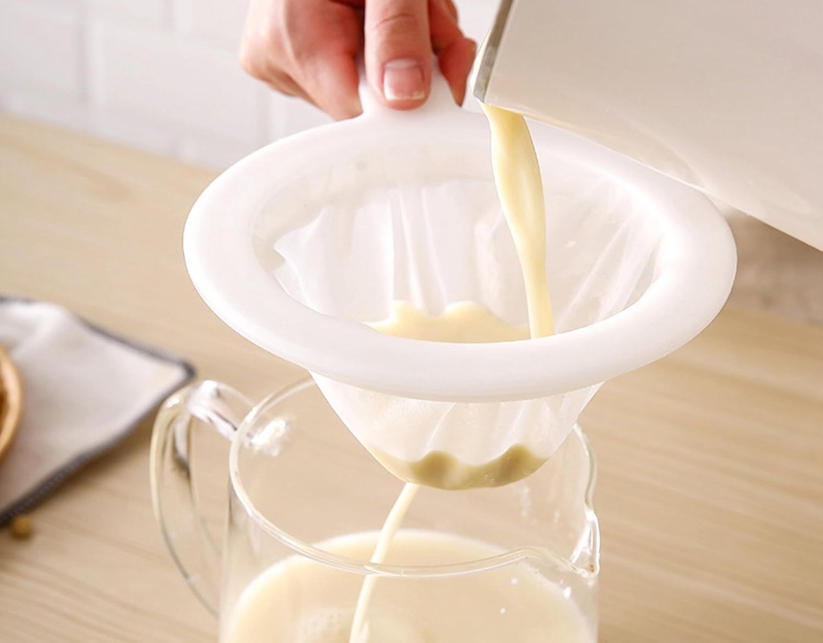 Candala Fijne Zeef met Handvat, 6 Stuks Nylon Fijne Zeef, 100/200/400 Mesh Keukenzeef Herbruikbare Nylon Filterzakken voor Sap Melk Koffie Groenten Fruit