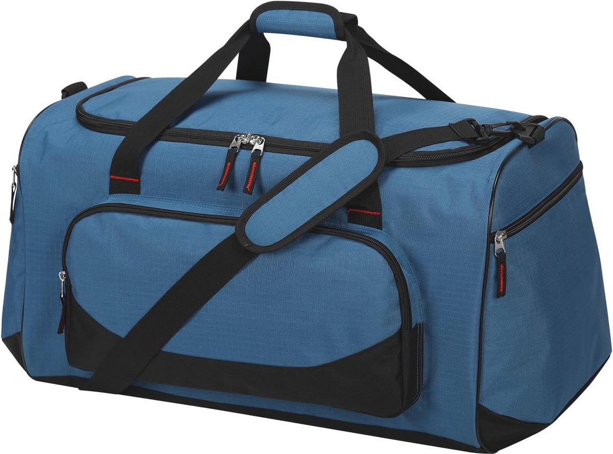 Grote Sporttas 55L - Weekendtas en Fitnesstas voor Kamperen en Reizen - 56x32x32cm (Blauw)