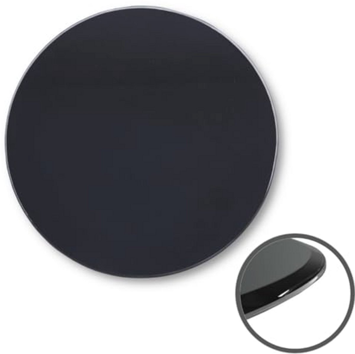 Ronde Zwarte Glasplaat 90cm - Veilig ESG Glas voor Vloer en Open Haard