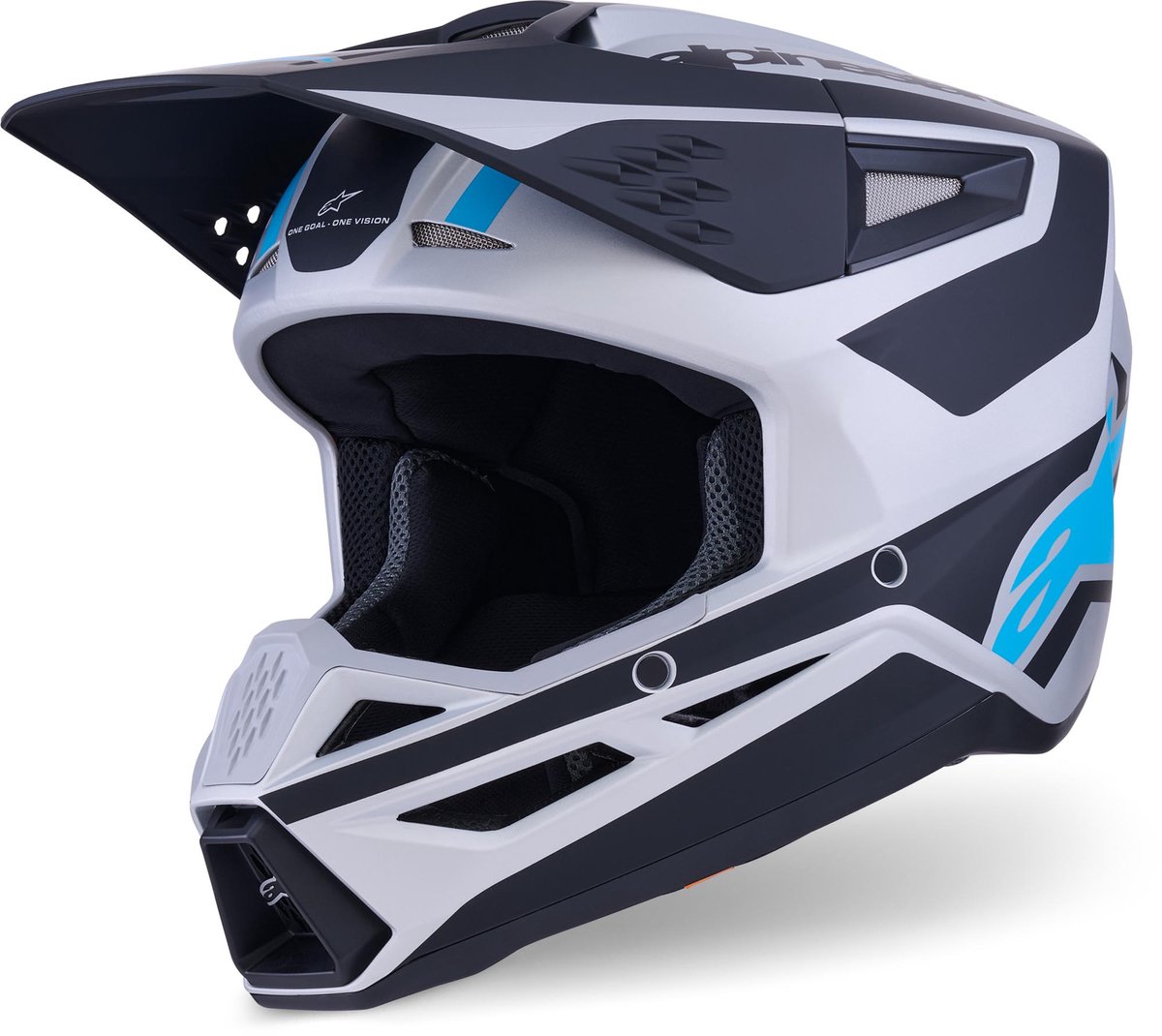 Alpinestars S-M3 Heat Zwart Mat Zilver Crosshelm - Helm