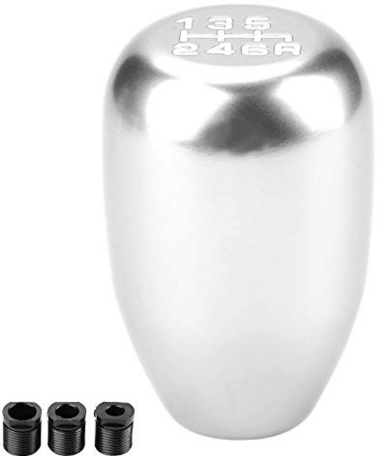 Versnellingspookknop - Schakelknop Pook - Auto Aanpassen - Universele Montage - 3 Adapters - Zilver van Merkloos — afbeelding 2