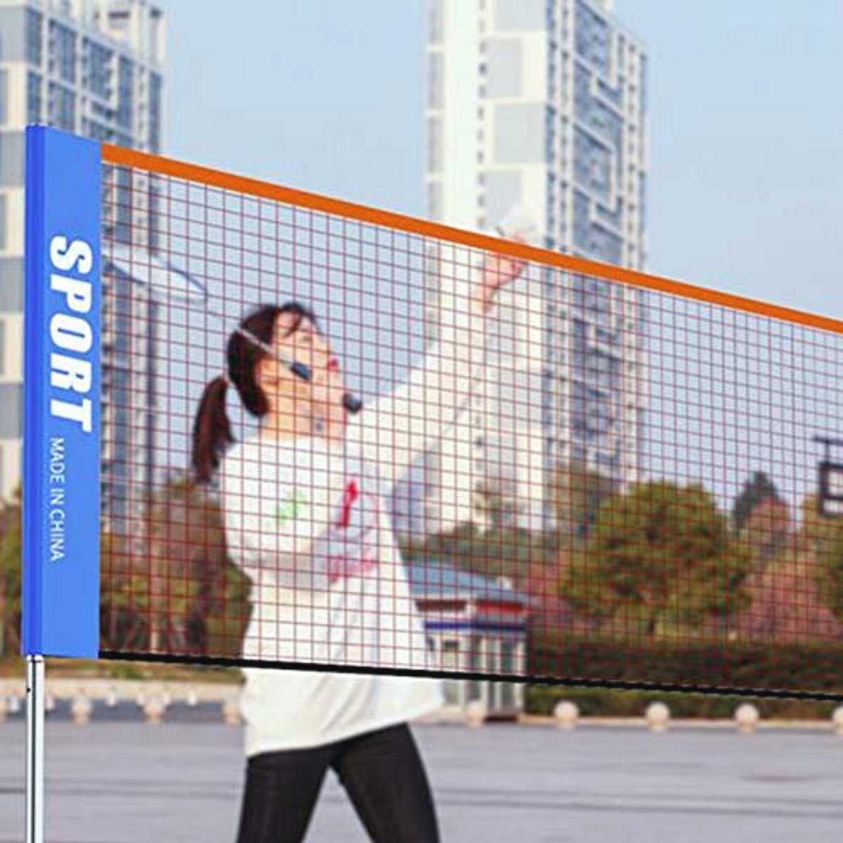 Verstelbare Opvouwbare Mini Tennis en Badminton Combi Net voor Kinderen