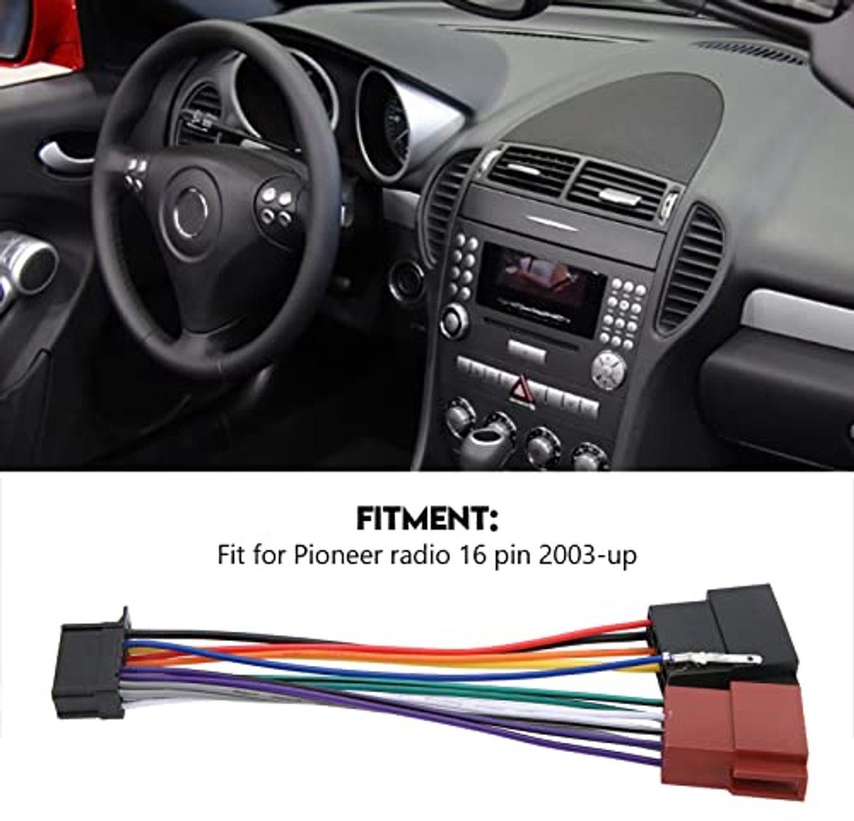 Car Radio Connector Pins, Peugeot, 206, CD Player Cabling, Radio Components, 16 Pin ABS Car Radio Cable Plugs, Wiring Harness, Stereo Adapter Jack for Pioneer