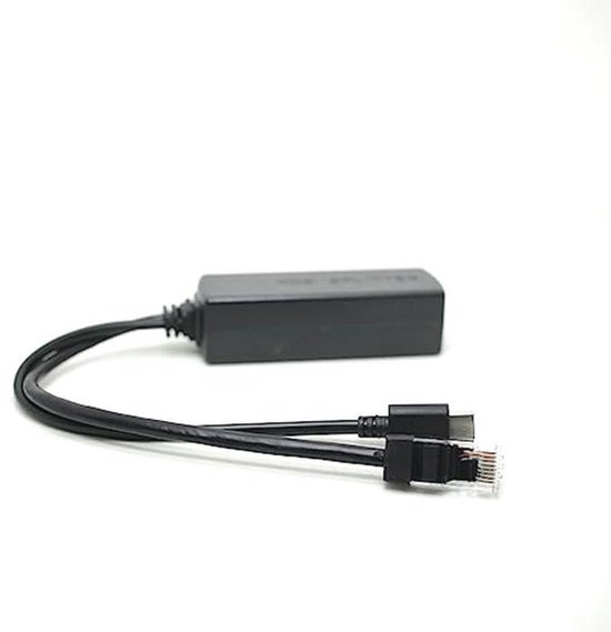 External Poe Splitter Raspberry Pi Active PoE Splitter 48V naar 5V voor Raspberry Pi 4 - Gigabit USB Type ...