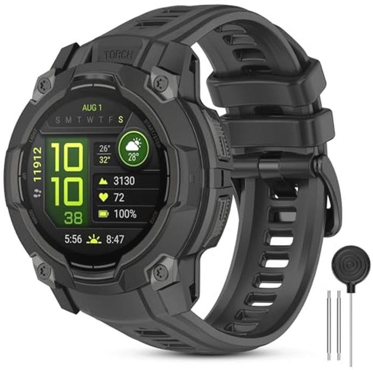 Siliconen armband voor 50mm slimme horloges - verstelbaar en sportief