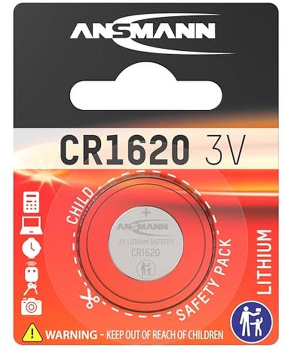 Knoopcelbatterij Lithium CR 1620 - 3V voor Diverse Toepassingen