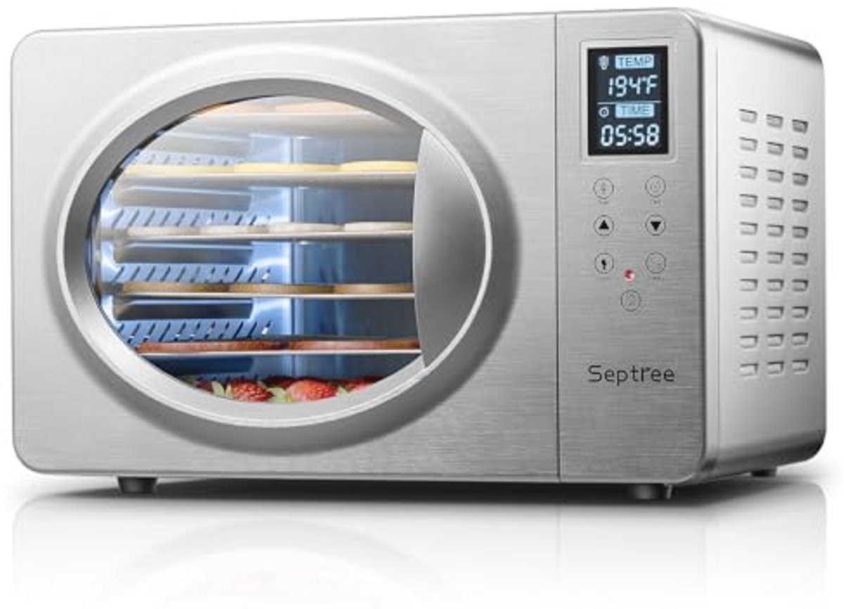Voedseldehydrator met Digitale Timer en Temperatuurregeling voor Fruit, Groenten, Vlees en Hondentraktaties