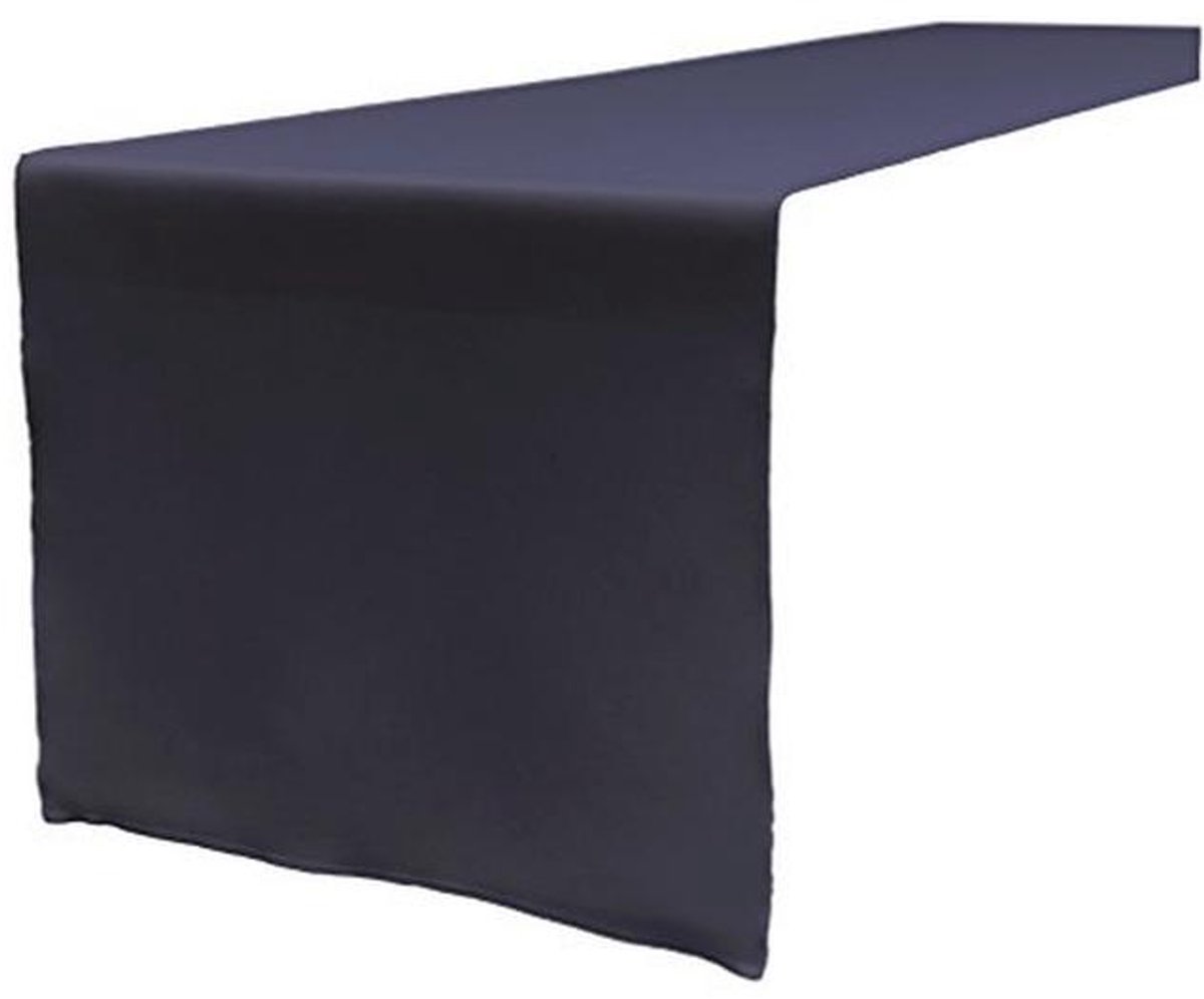 Marineblauwe Linnen Polyester Tafelloper - 35 x 274 cm