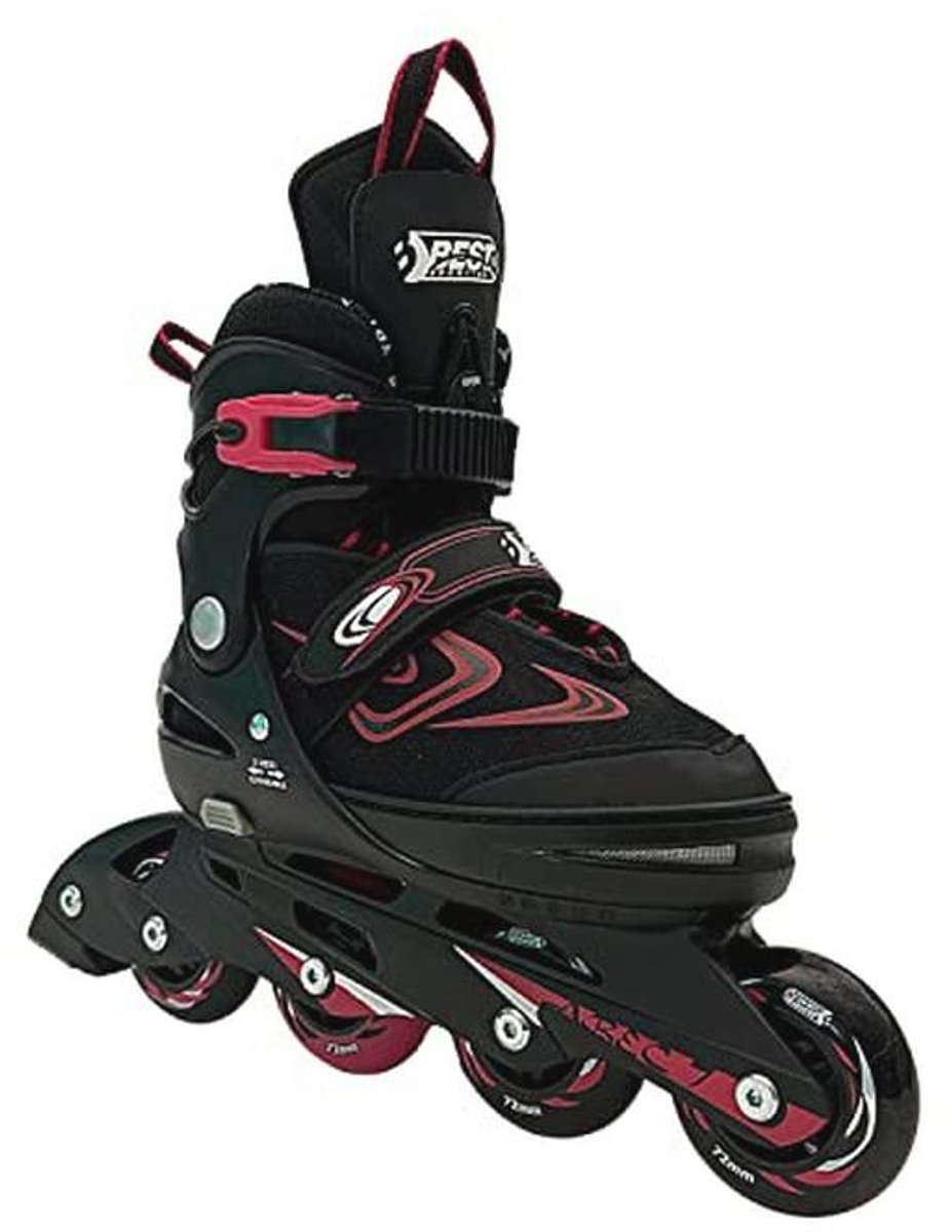 Verstelbare Inline Skates voor Kinderen - Robuuste Rolschaatsen met Rem - 4 Wielen - Zwart/Rood