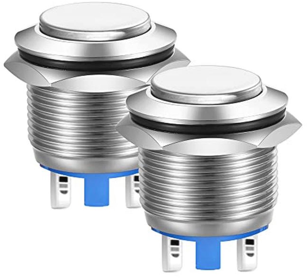 Hoog Hoofd Drukknop 22mm Waterdicht SPST Zelfreset Roestvrij Staal voor DC/AC
