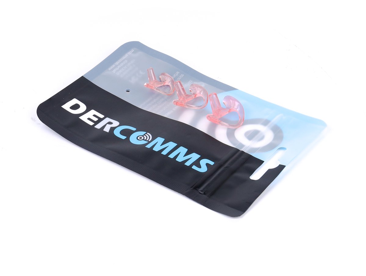 DerComms® Eartips voor oa. Kenwood, Motorola, Baofeng, Icom, Midland, Sepura, Hytera Portofoons - Rechter oor dopjes Beige