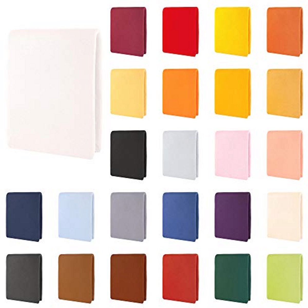Waterbed Boxspring Bed Fitted Sheet 200x220-220x240cm - Wit, Katoen, Elastan