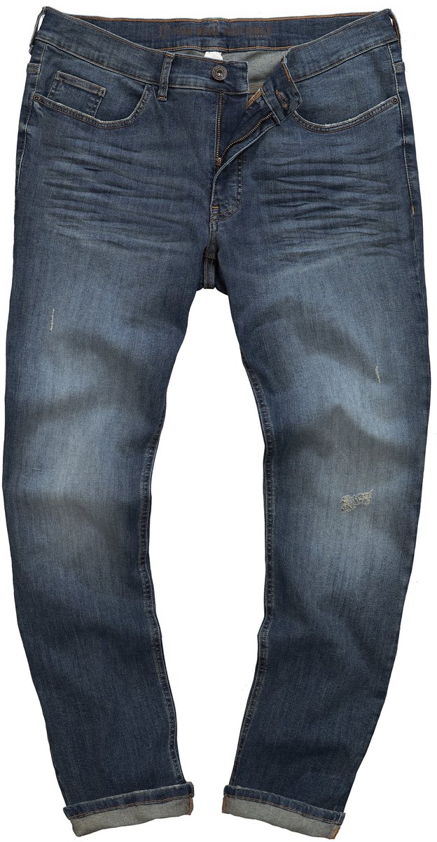 JP 1880 - Heren - Jeans denim FLEXNAMIC® Buik-Fit Straight-Fit 5-pocket - Blauw denim - Maat 34