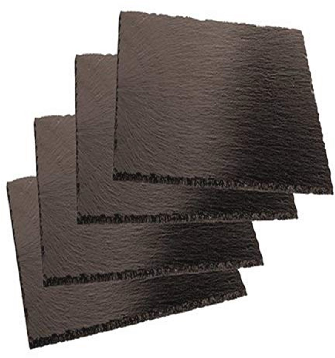 Set van 4 vierkante borden in leisteen 10 x 10 cm