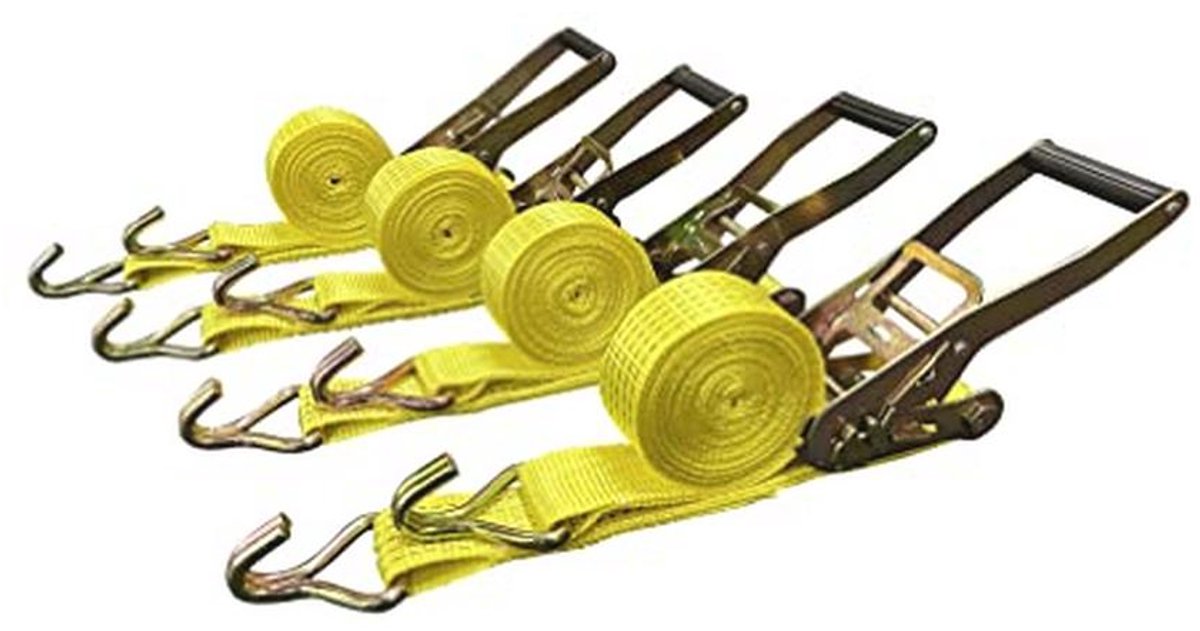 4 Pack 2" x15' Ratelriemen voor het Bevestigen van Ladingen - 500 lbs Capaciteit